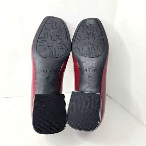 Unisa Leather Flats. Dark Red, 6M - Picture 12 of 12